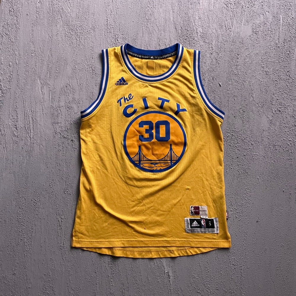 Stephen Curry The City Jersey Mens Small Yellow Adidas